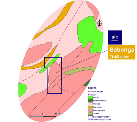 Geological map of Project Babonga